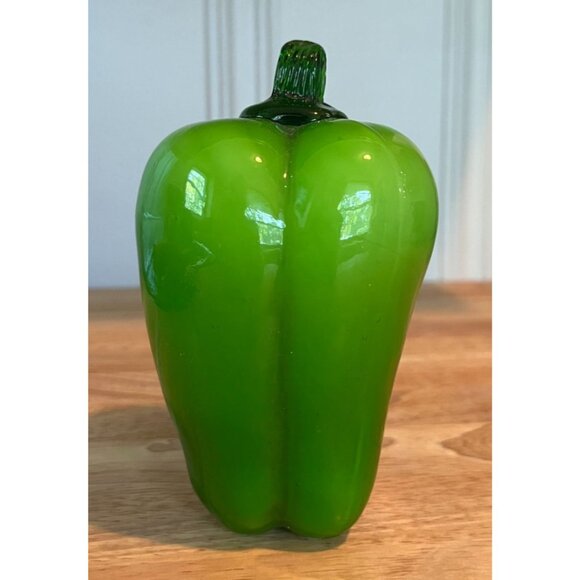 Hand Blown Glass Vegetables Set of 4 - Orange Pumpkin Red Chili Green Bell Peppe - Picture 11 of 16
